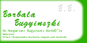 borbala bugyinszki business card